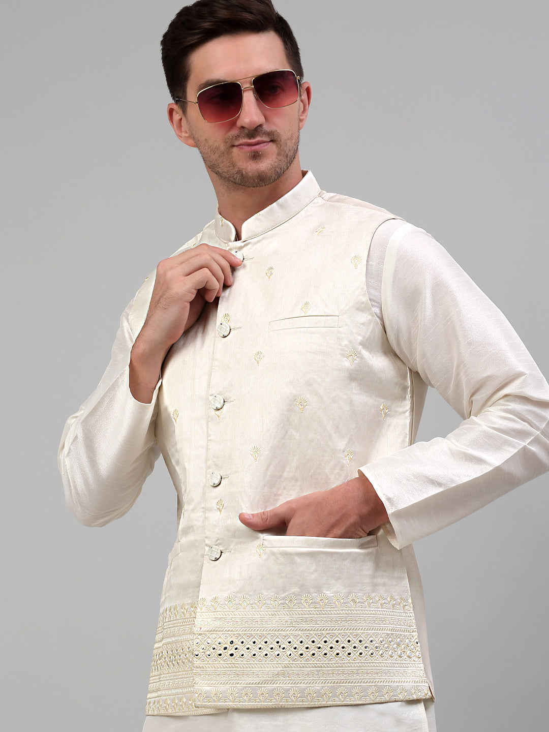 Men's Embroidered Nehru Jacket