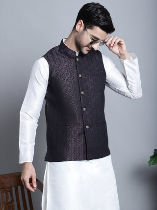 Men's Woven Design Nehru Jacket