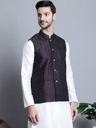 Men's Woven Design Nehru Jacket