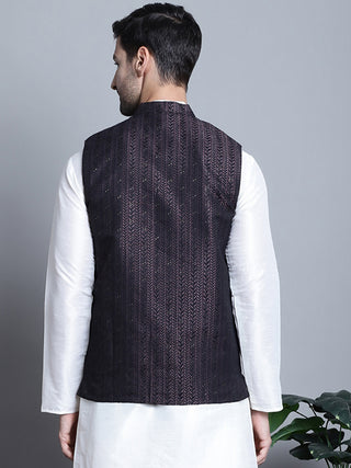 Men's Woven Design Nehru Jacket