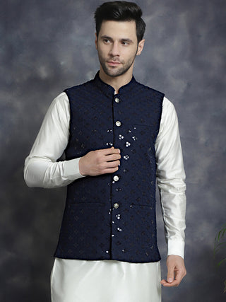 Men's embroidered and sequins Nehru Jacket