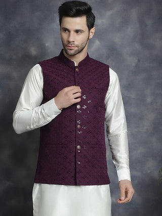 Men's embroidered and sequins Nehru Jacket