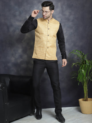 Men's Woven Design Nehru Jacket