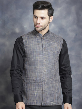 Men's Woven Design Nehru Jacket