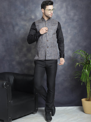 Men's Woven Design Nehru Jacket