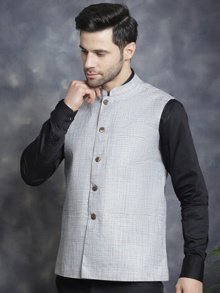 Men's Woven Design Nehru Jacket