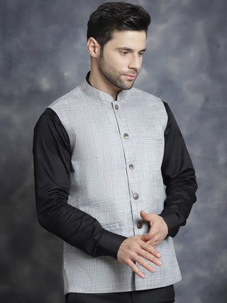 Men's Woven Design Nehru Jacket