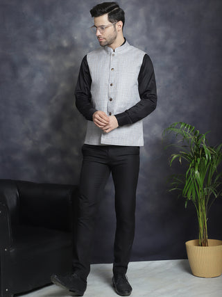 Men's Woven Design Nehru Jacket