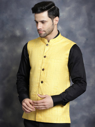 Men's Woven Design Nehru Jacket