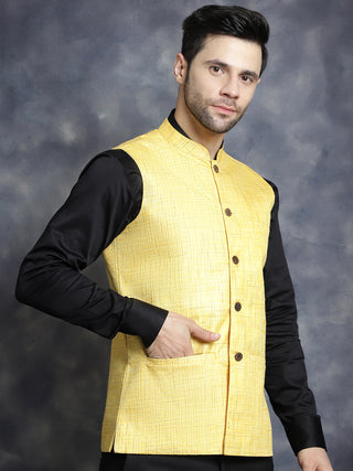 Men's Woven Design Nehru Jacket