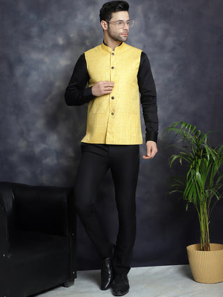 Men's Woven Design Nehru Jacket