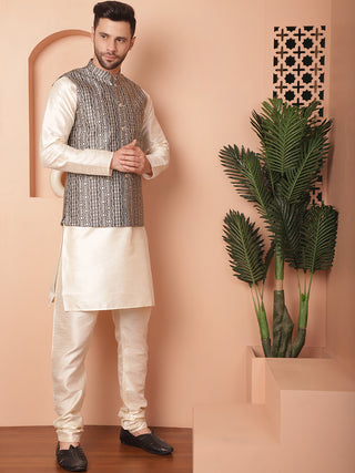 Men's Woven Design Nehru Jacket