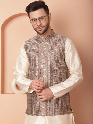 Men's Woven Design Nehru Jacket – Jompers