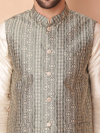 Men's Woven Design Nehru Jacket