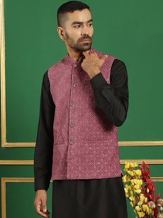 Men's Sequins Velvet Nehru Jacket