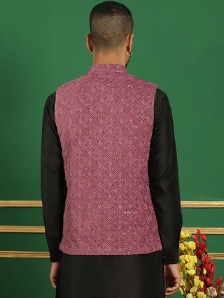 Men's Sequins Velvet Nehru Jacket