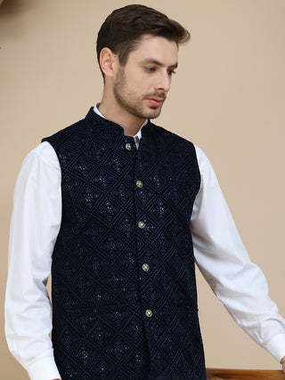 Men's Sequins Velvet Nehru Jacket