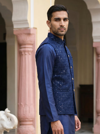 Men's Sequins Velvet Nehru Jacket