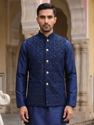Men's Sequins Velvet Nehru Jacket