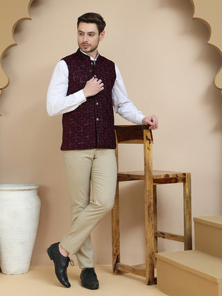 Men's Sequins Velvet Nehru Jacket