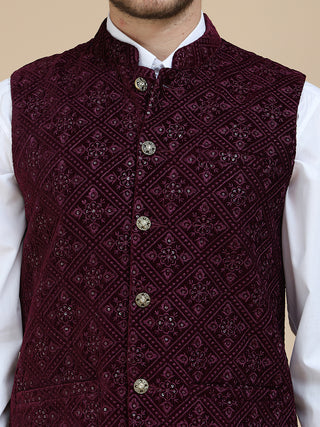Men's Sequins Velvet Nehru Jacket