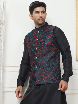 Embroidered Silk Blend Nehru Jacket