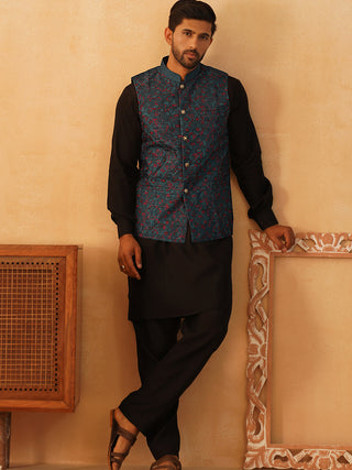 Embroidered Silk Blend Nehru Jacket