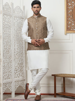 Embroidered With Sequin Silk Blend Nehru Jacket