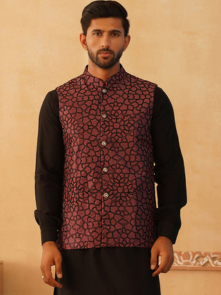 Embroidered Silk Blend Nehru Jacket