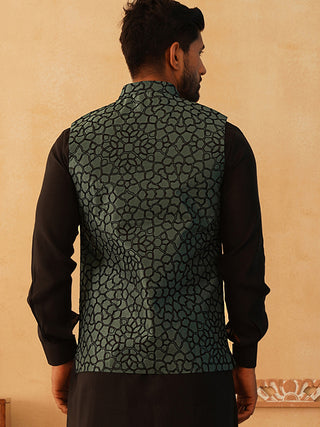 Embroidered Silk Blend Nehru Jacket