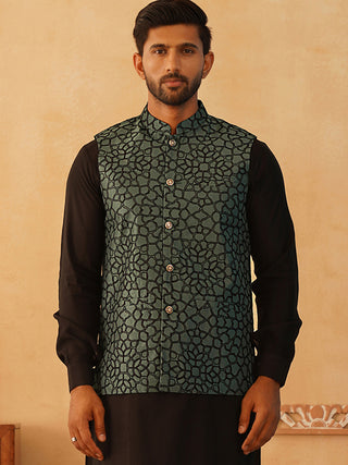 Embroidered Silk Blend Nehru Jacket