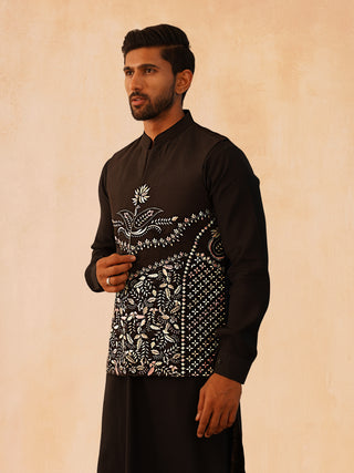 Embroidered Silk Blend Nehru Jacket