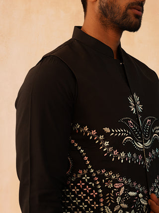Embroidered Silk Blend Nehru Jacket