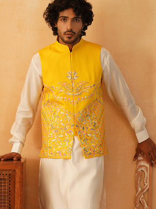 Embroidered Silk Blend Nehru Jacket