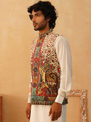 Printed Velvet Nehru Jacket