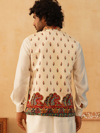 Printed Velvet Nehru Jacket