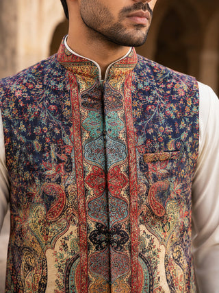 Printed Velvet Nehru Jacket