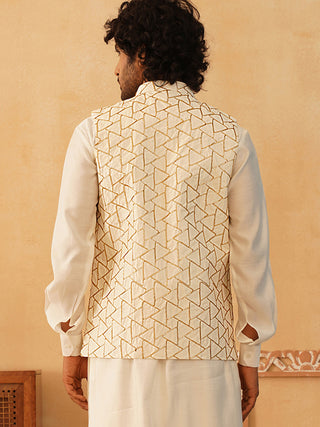 Embroidered Silk Blend Nehru Jacket