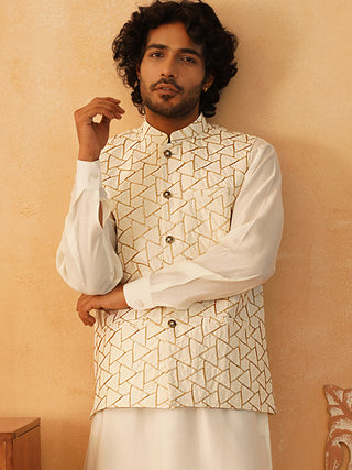 Embroidered Silk Blend Nehru Jacket