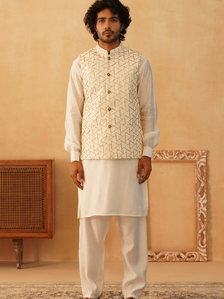 Embroidered Silk Blend Nehru Jacket