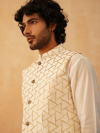 Embroidered Silk Blend Nehru Jacket