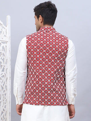 Embroidered Viscose Rayon Nehru Jacket