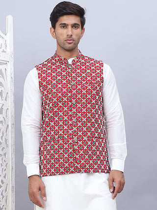 Embroidered Viscose Rayon Nehru Jacket