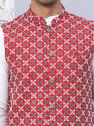 Embroidered Viscose Rayon Nehru Jacket