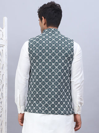 Embroidered Viscose Rayon Nehru Jacket