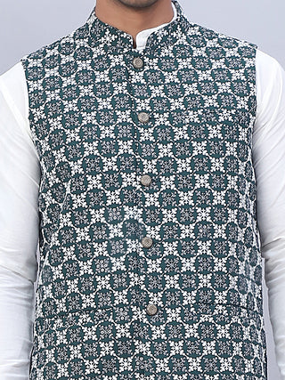 Embroidered Viscose Rayon Nehru Jacket