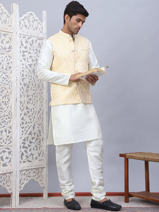 Embossed Silk Blend Nehru Jacket