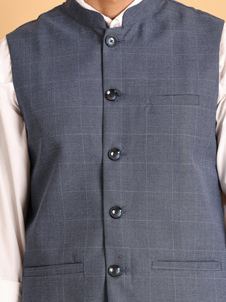 Checked Nehru Jacket for Men