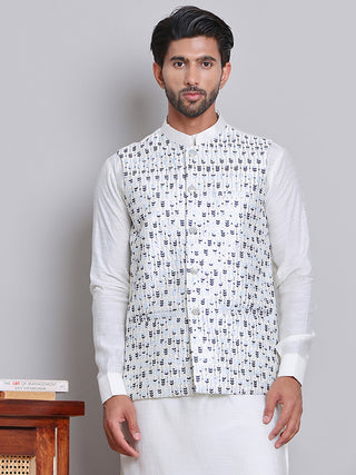 Embroidered Nehru Jacket For Men