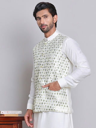 Embroidered Nehru Jacket For Men